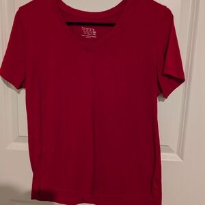Time and Tru Red Fitted Short Sleeve T-Shirt